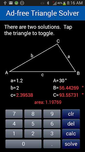 Ad-free Triangle Solver screenshot 4
