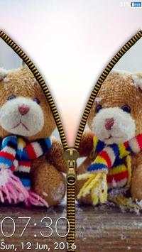 Teddy Bear Zipper Lock Screen screenshot 6