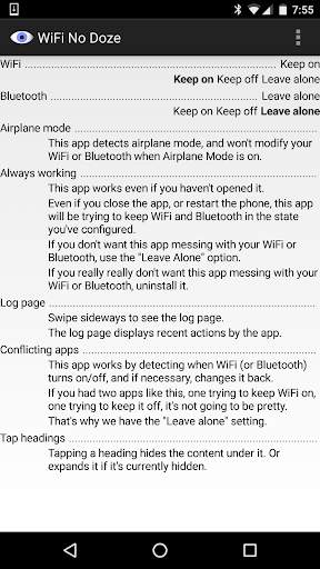 WiFi No Doze screenshot 1
