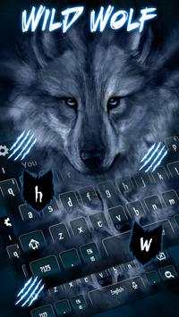 Blue Night Dark Wolf Keyboard Theme screenshot 2