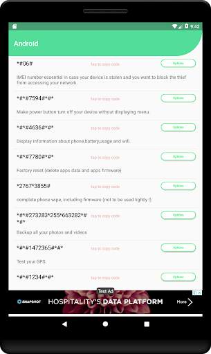 Secret Codes For Android Devices screenshot 2