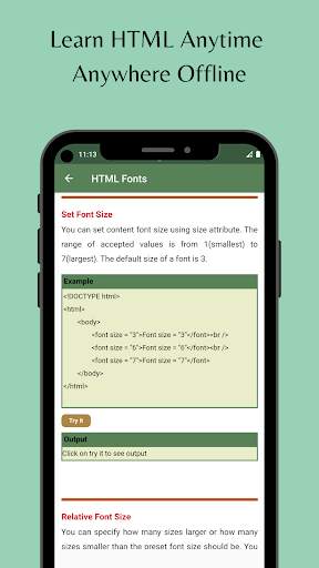 Learn HTML скриншот 2