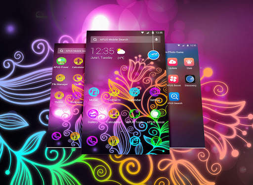 Beautiful neon colorful flowers theme & wallpaper screenshot 5