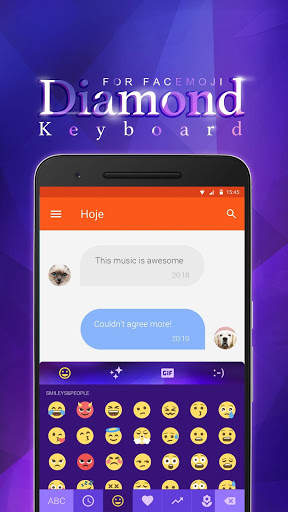 Purple Glitter Diamond Keyboard Theme For Girls screenshot 2