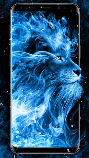 Blue Flaming Lion Live Wallpaper screenshot 1