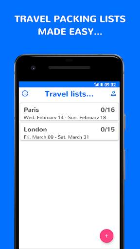 Packable - Travel Packing List screenshot 1