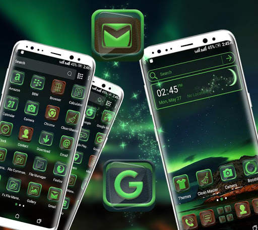 Green Aurora Launcher Theme screenshot 1
