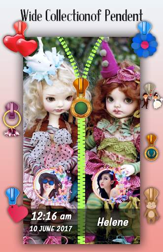 Cute Doll Zipper Lock Screen screenshot 5