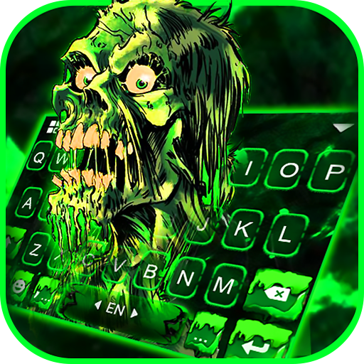 Green Zombie Skull Toetsenbord Thema icon