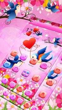 Cute Love Birds theme and Live wallpaper screenshot 1