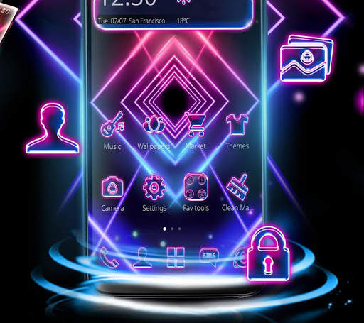 Led Neon Light Parallax Theme screenshot 3
