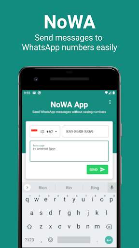 NoWA App - Send WhatsApp message w/o saving number screenshot 4