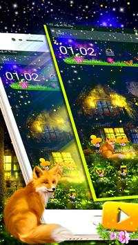 Dreamy Night Fox Live Theme🏠 screenshot 1