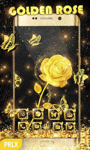 Golden Rose Parallax Go Launcher Theme screenshot 1