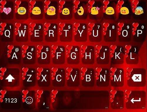 Valentine Red 2 Emoji Keyboard screenshot 4