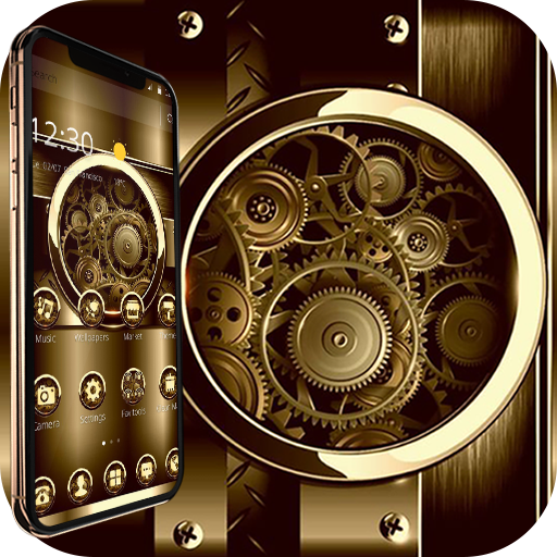 Gold Luxury Business Gear Theme icon