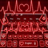 Love Neon Red Heart Keyboard Theme 10001001