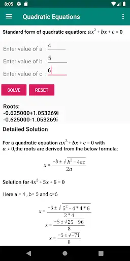 Maths Equation Solver screenshot 1