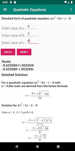 Maths Equation Solver screenshot 1