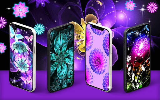 Neon flowers live wallpaper screenshot 1