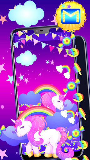 Shiny Unicorn Rainbow Gravity Theme screenshot 1
