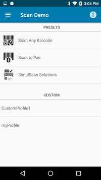 ScanDemo (Requires Zebra Technologies Device) 2 تصوير الشاشة
