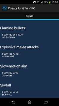 Cheats GTA V PC screenshot 2