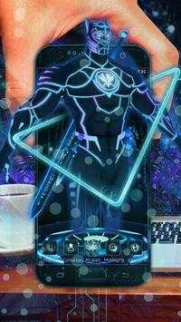 3D Black Neon Panther Hero Theme screenshot 1
