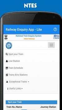 Railway Enquiry App - Lite screenshot 1