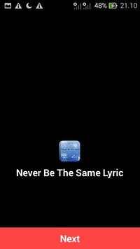 Never Be The Same Lyric screenshot 2