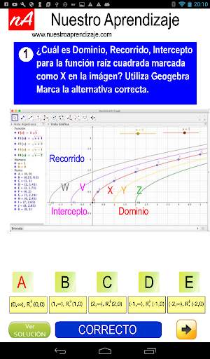 GeoGebra, características de función raíz cuadrada скриншот 3