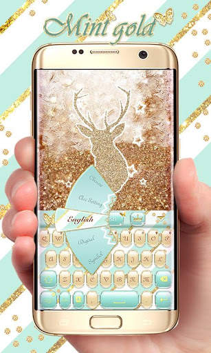 Mint Gold GO Keyboard Theme screenshot 2