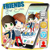 Cartoon friends theme icon