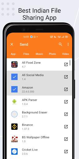 xsender File Transfer App- Share Music & Videos screenshot 1