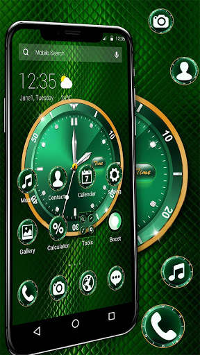 Gold Green Luxury Clock APUS launcher Theme screenshot 5