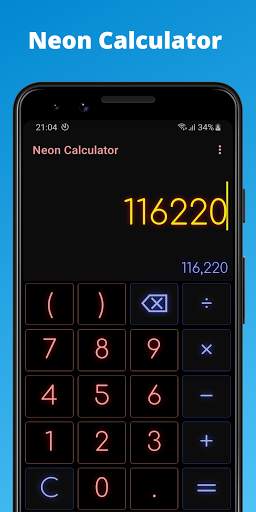 Calculator - Neon Edition screenshot 1