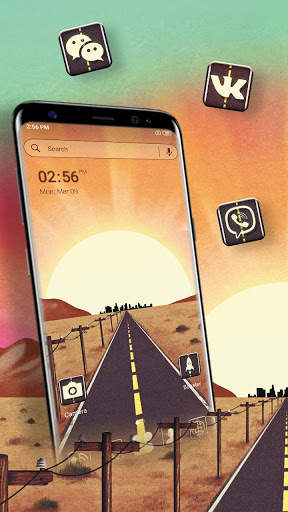 Desert Sunrise Road Launcher Theme screenshot 1