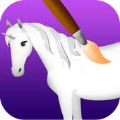 unicorn coloring game logo