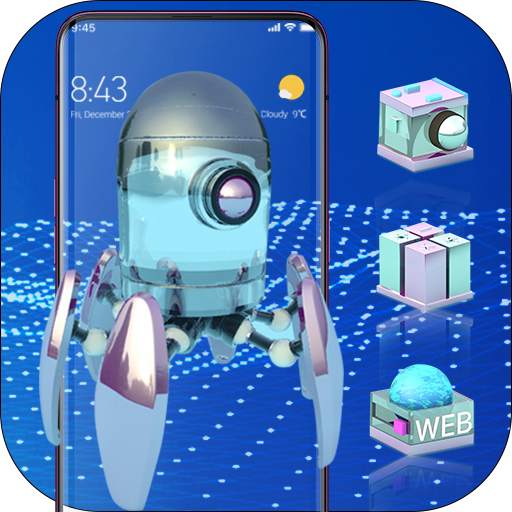 High-Tech Glass 3D Theme Galaxy M20 Launcher 2.0.1
