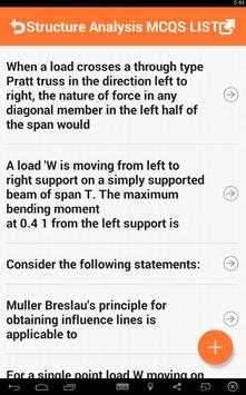 Structure Analysis MCQs screenshot 2