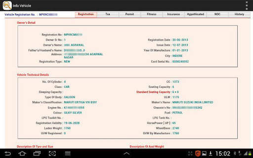 INFO VEHICLE -Find Address RTO screenshot 2