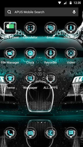 Blue Supercar APUS Launcher theme screenshot 2