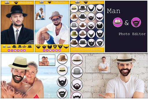 Man Hat & Beard Photo Editor screenshot 1