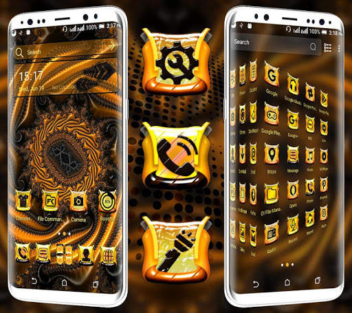 Golden Fractal Shape Launcher Theme screenshot 2