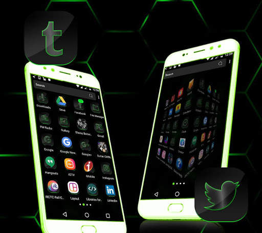 Cool Neon Green Launcher Theme screenshot 3