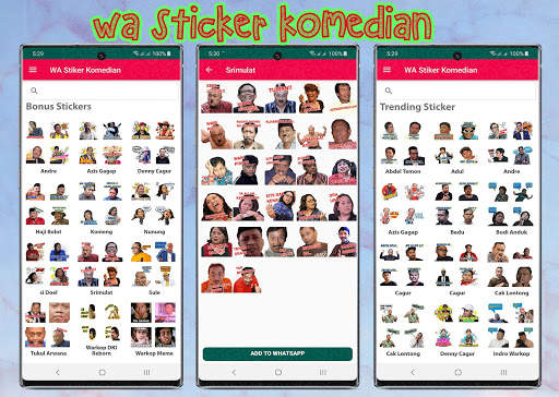 WAStickerApp Komedian Pelawak Cute WA Sticker screenshot 1