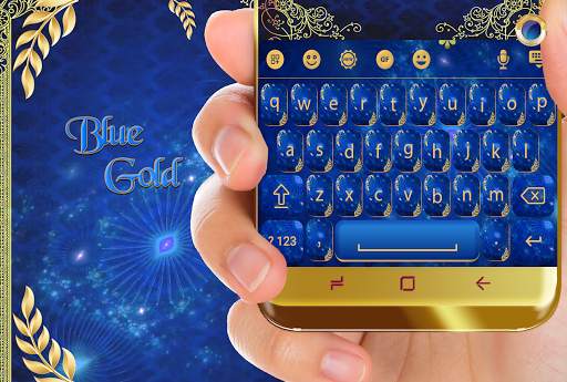 Blue Gold keyboard Theme screenshot 1