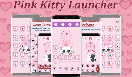 Pink Kitty Launcher screenshot 1