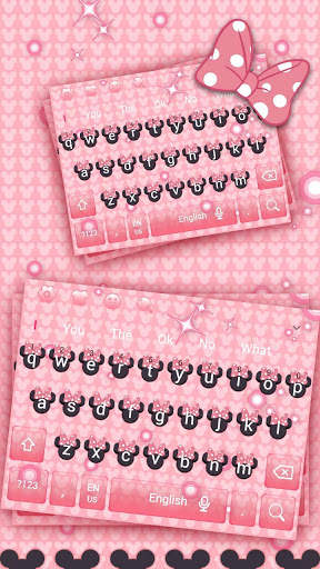 Pink  Minny Bowknot Keyboard Theme screenshot 3