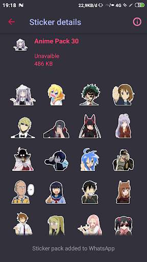 Anime Sticker  For Whatsapps 5 تصوير الشاشة